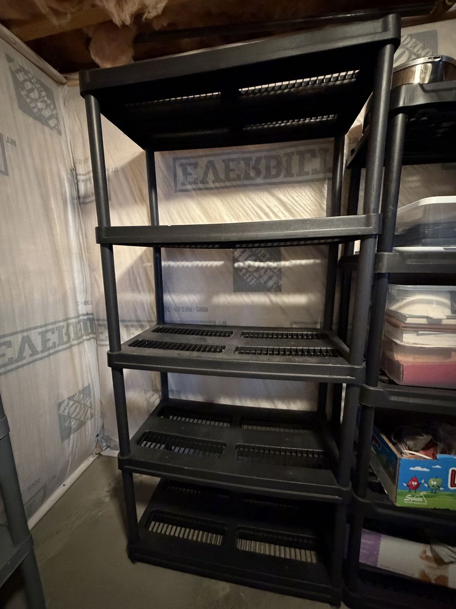 Black Plastic 5-Tier Storage Shelf