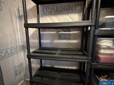 Black Plastic 5-Tier Storage Shelf