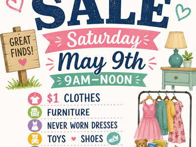 Family Yard Sale: Clothes, Furniture, New Dresses, Shoes, Household Items, Books