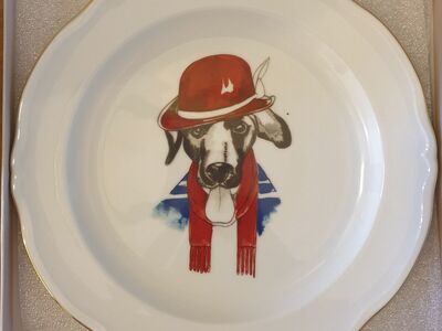 Set of 4 Haviland Dog Plates in Box