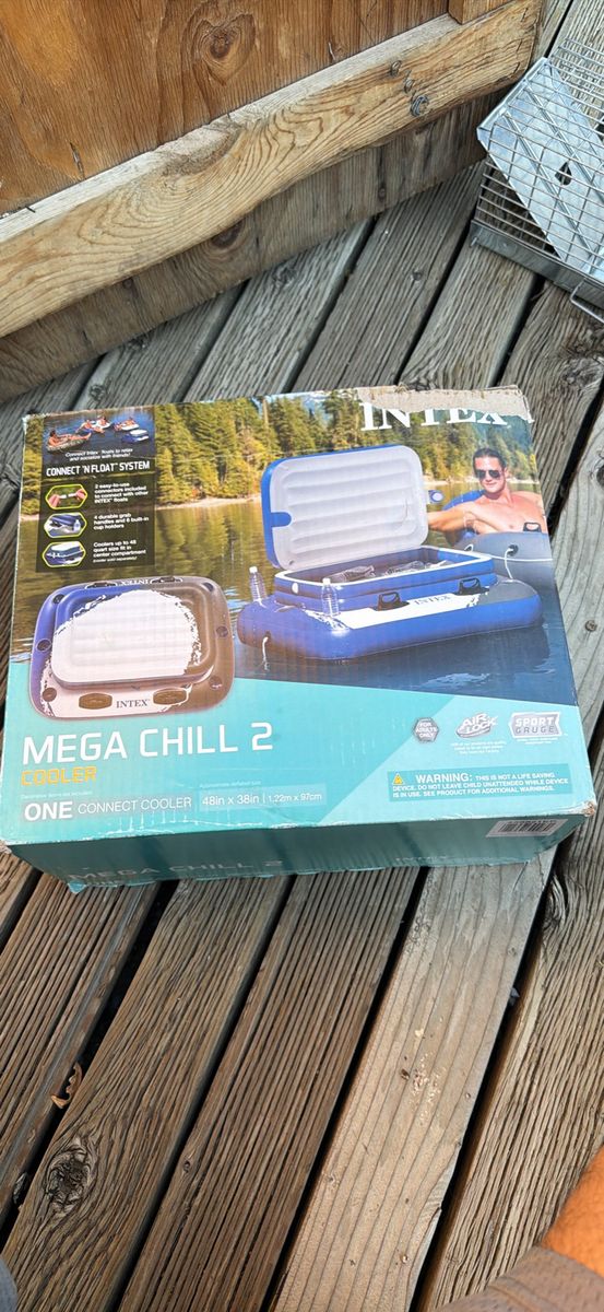 Intex Mega Chill 2 Inflatable Floating Cooler with Connect 'N' Float System, 48" x 38"