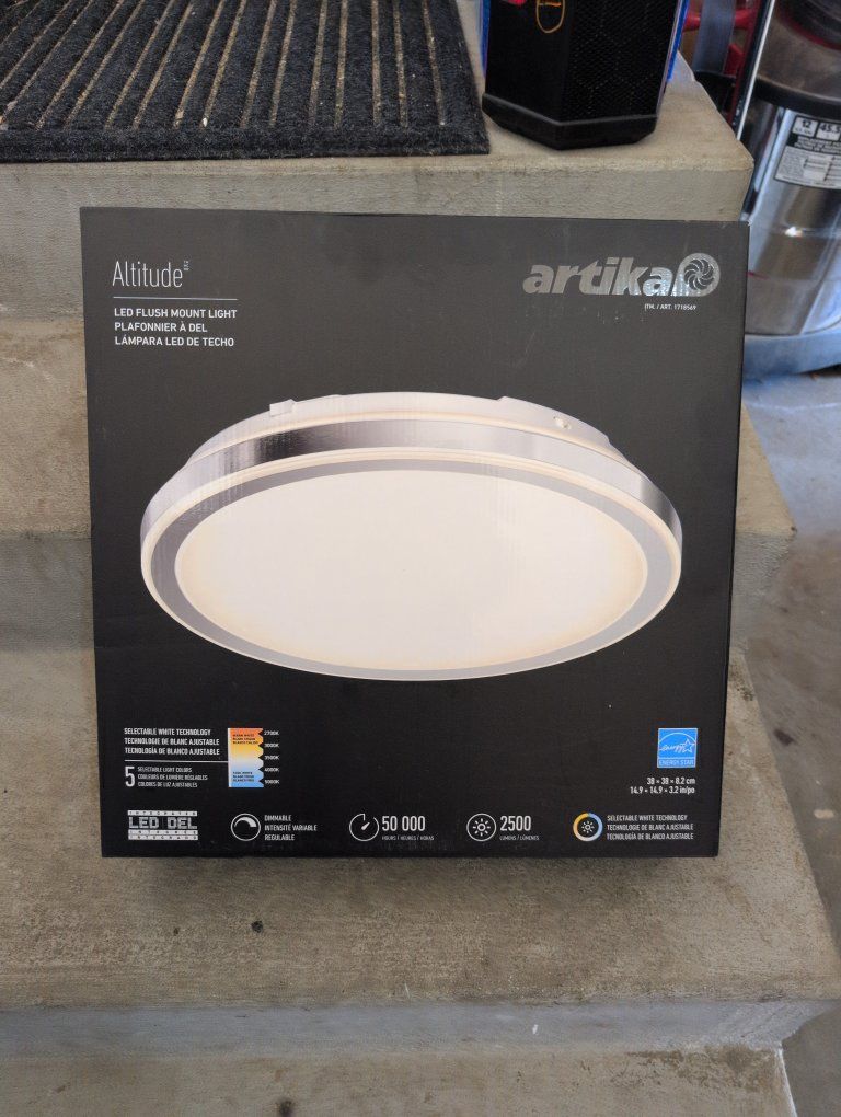 Artika Altitude 15" LED Flush Mount Light - Dimmable, 5 Selectable White Colors, 2500 Lumens Brand new. never used two of them