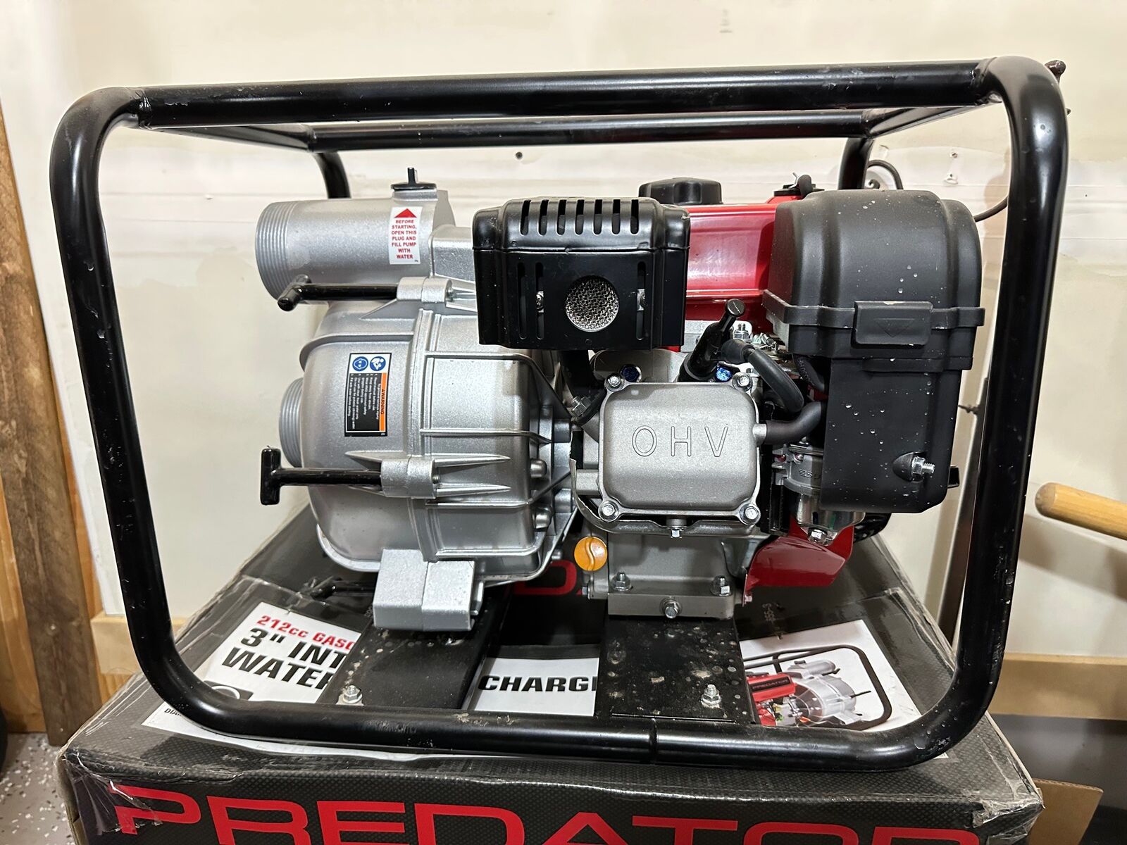 PREDATOR 3 in., 212cc Engine Semi-Trash Water Pump & 3-25ft Discharge Pumps