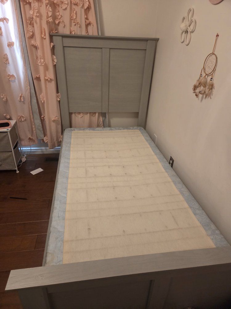 Grey twin size bed