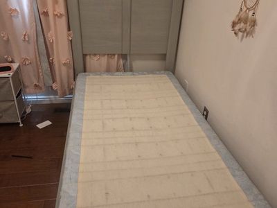 Grey twin size bed