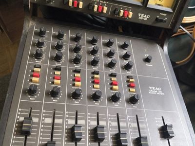 TEAC Model 2A Audio Mixer with MB-20 Meter Bridge Vintage 6-Channel Console