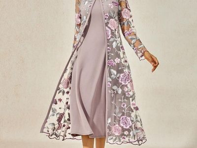 Lace Embroidered Floral Dress Set