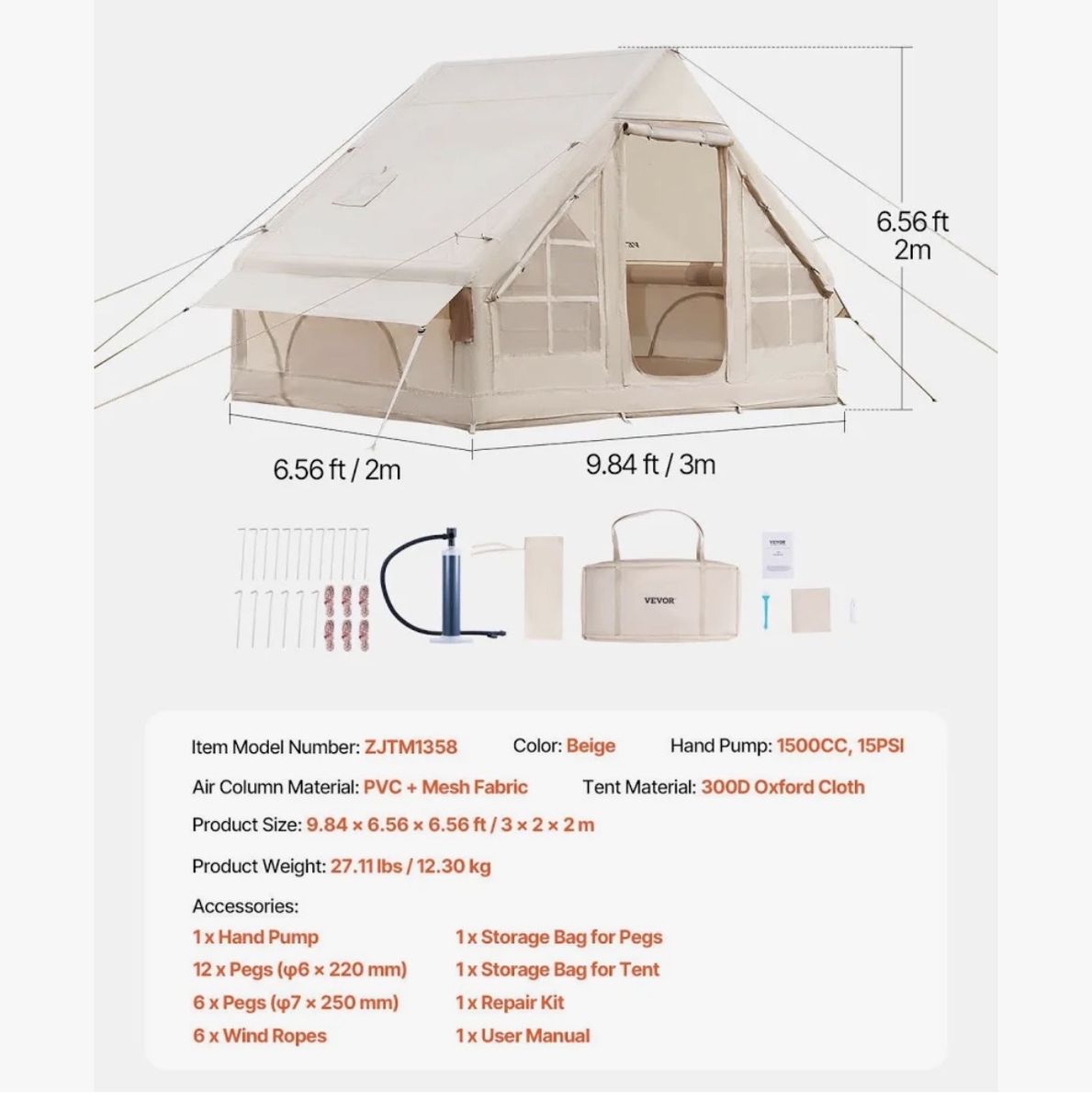 Inflatable Glamping Cabin Tent – Rapid Setup w/ Pump & Stove Jack!