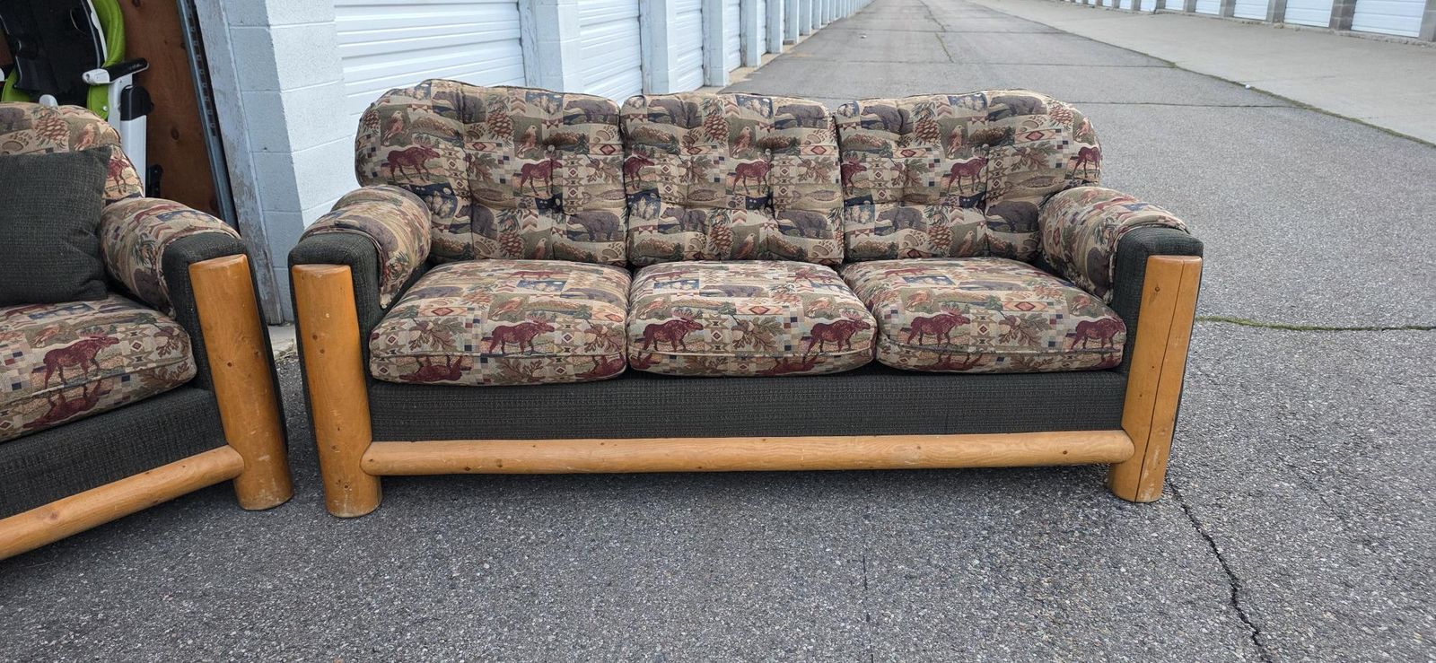 Log Couch and Loveseat Set
