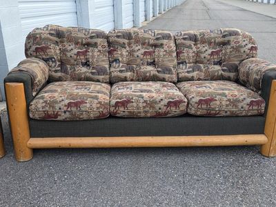 Log Couch and Loveseat Set