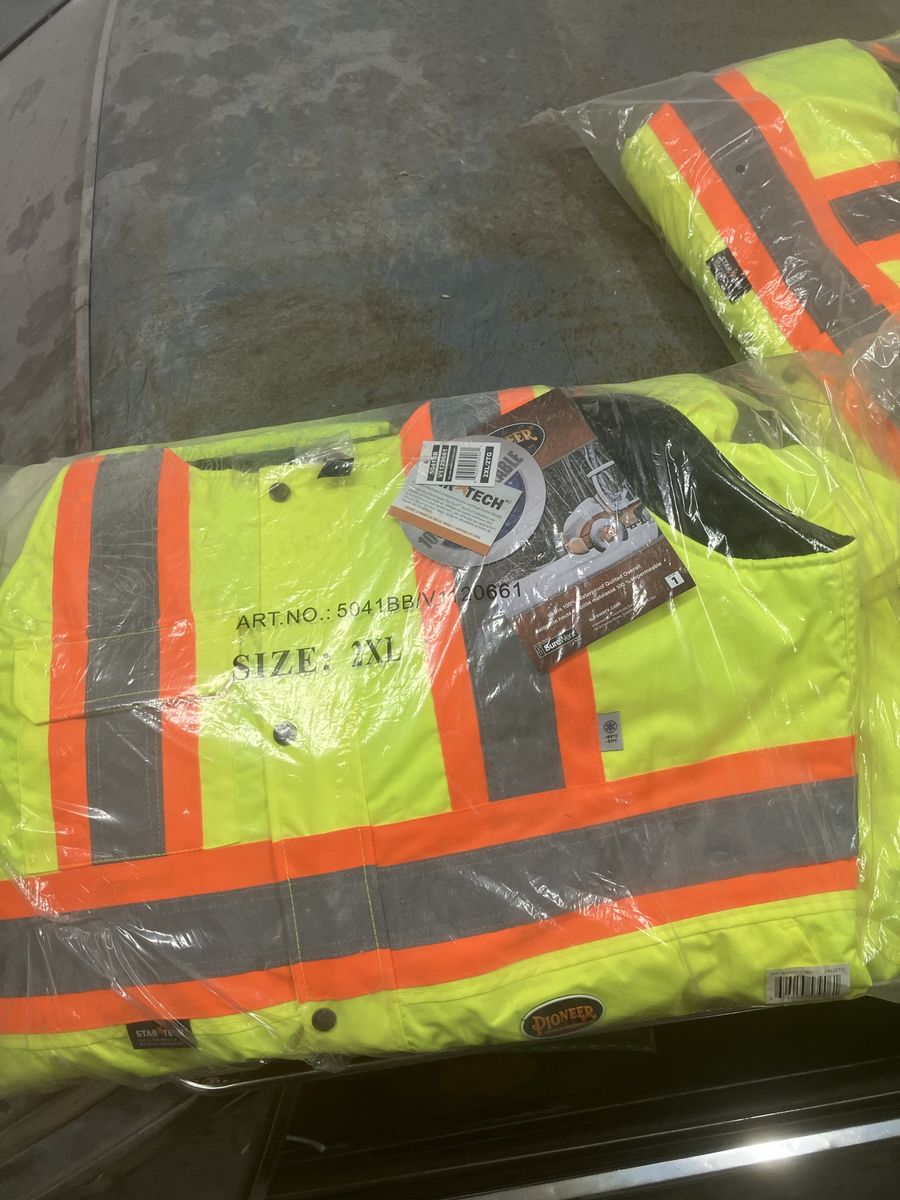PIONEER SureWerx Hi-Vis 100% Waterproof Quilted Overalls - Fluorescent Yellow, Size 2XL - New with Tags