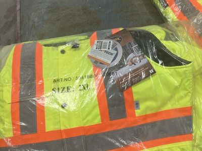 PIONEER SureWerx Hi-Vis 100% Waterproof Quilted Overalls - Fluorescent Yellow, Size 2XL - New with Tags