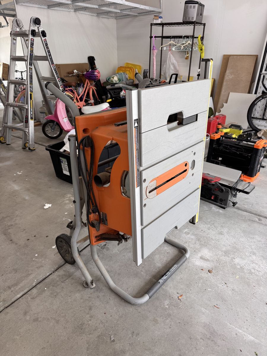 Ridgid table saw with stand