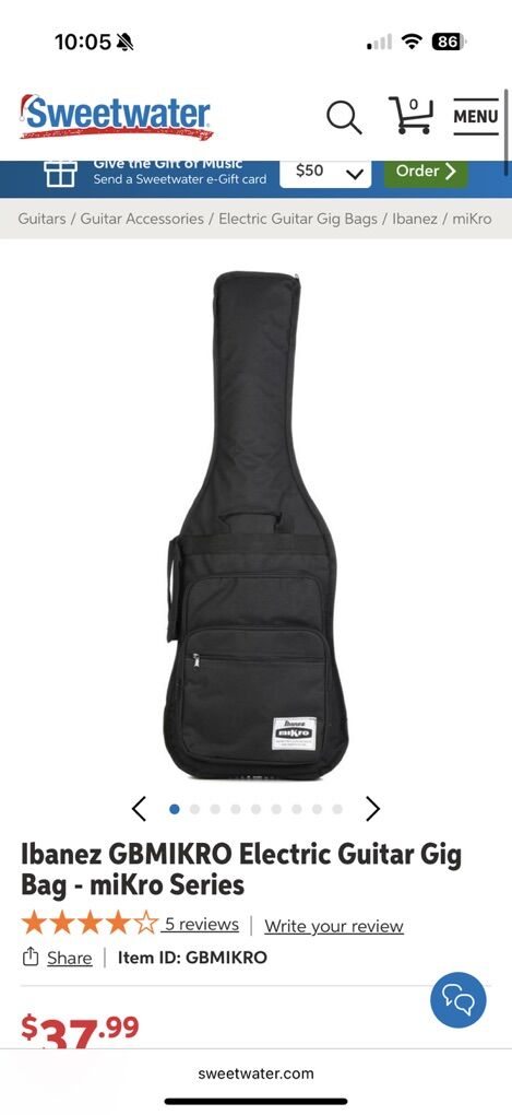 Ibanez MIKRO Electric Guitar Case Gig Bag Soft