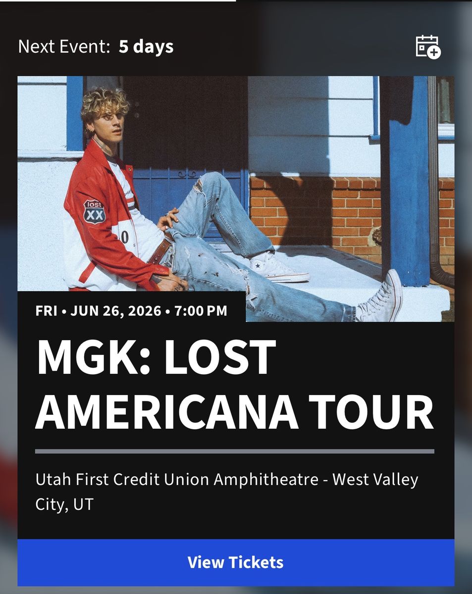 MGK: Lost Americana Tour - Utah First Credit Union Amphitheatre - June 26, 2026