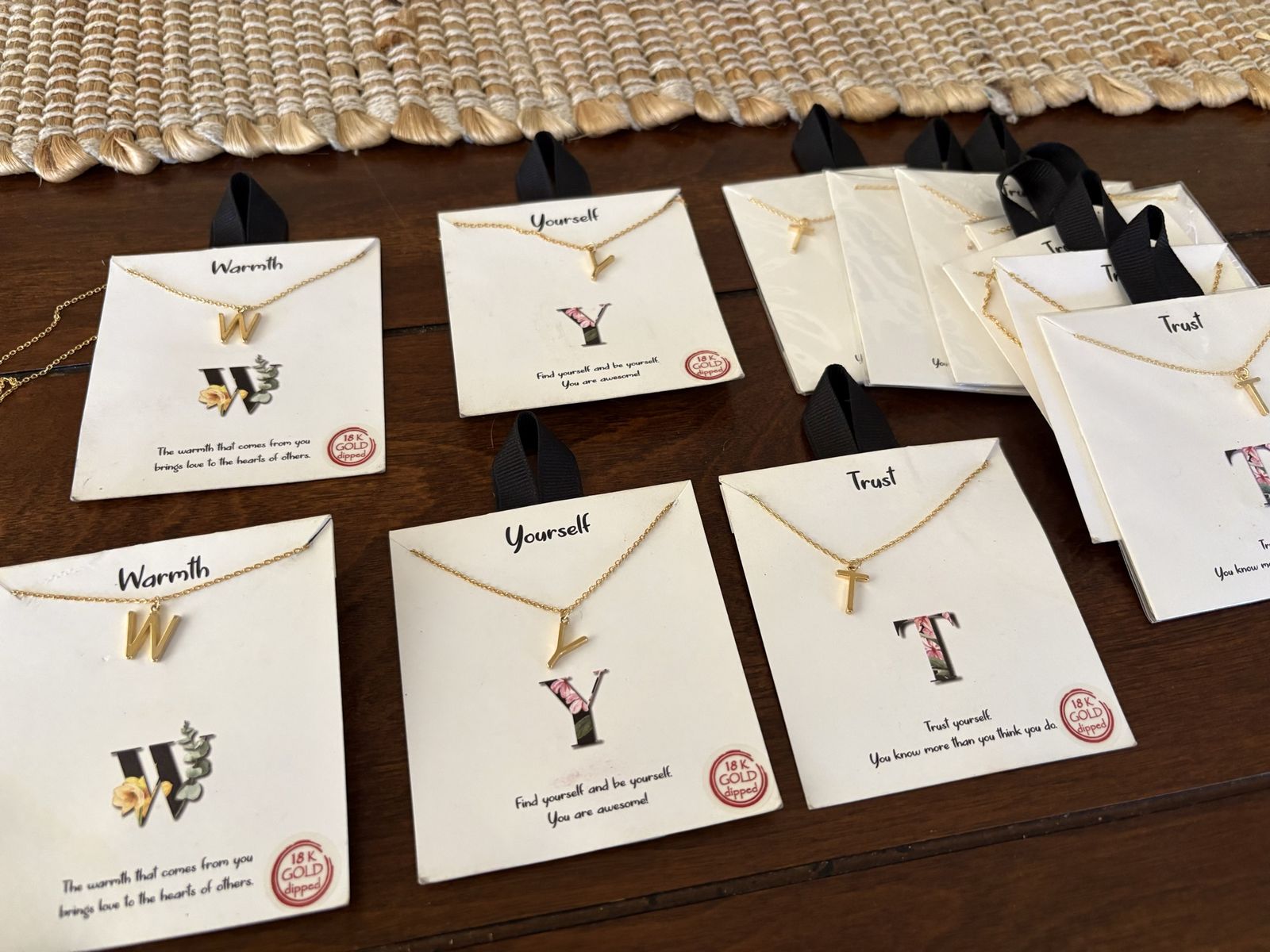 New 18K Gold Dipped  Letter Initial Necklace - W, Y or T