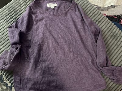 Live Love Lounge Karen Neuburger Purple Long Sleeve Top Size L