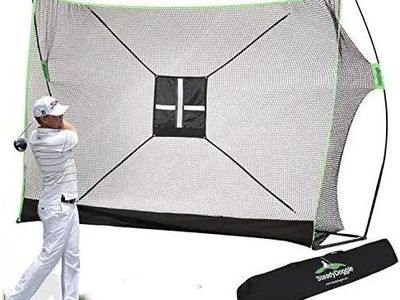 SteadyDoggie 10x7ft Golf Practice Net with Chipping Target & Carry Bag