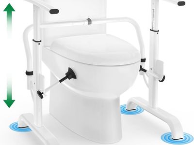 NEW Toilet Safety Rails for Elderly, 350 lbs Capacity Toilet Handles with Width Adjustment, Chain Adjustable
