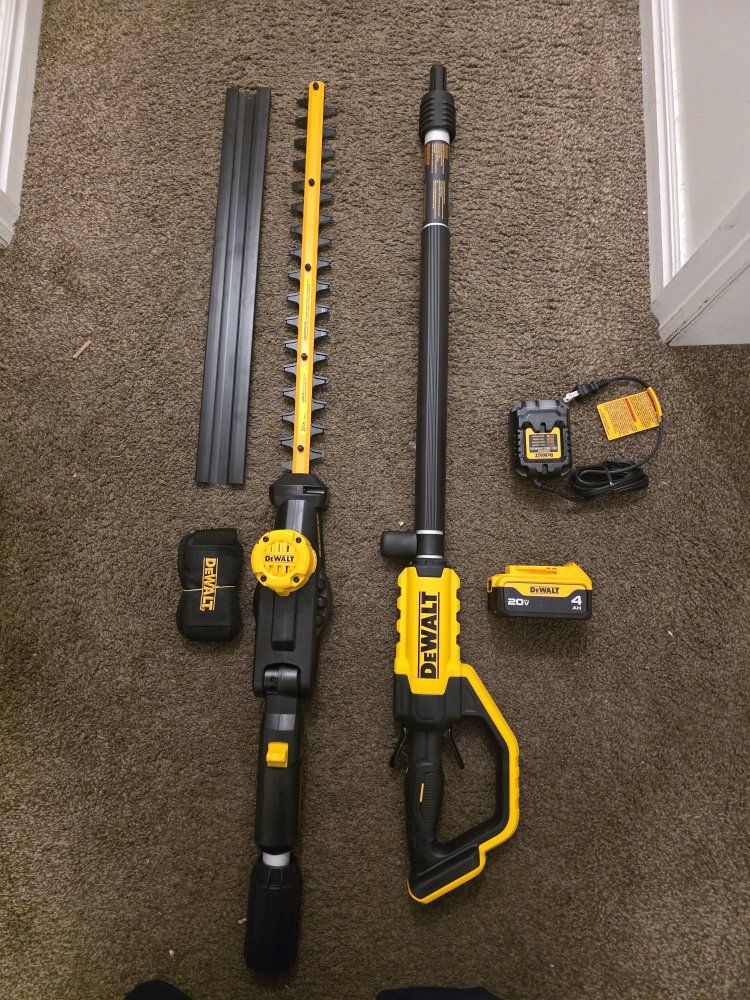 New DEWALT 20V MAX 22 in. Cordless Pole Hedge Trimmer Kit with 4 Ah Battery & Charger