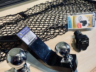 New B&W Trailer Hitches Ball Mount with Hopkins Towing Solutions Adapter & Cargo Net