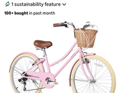 24 inch Glerc pink beach cruiser bike