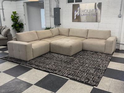 COSTCO PAIGE 6-PIECE FABRIC MODULAR SECTIONAL, BEIGE!!