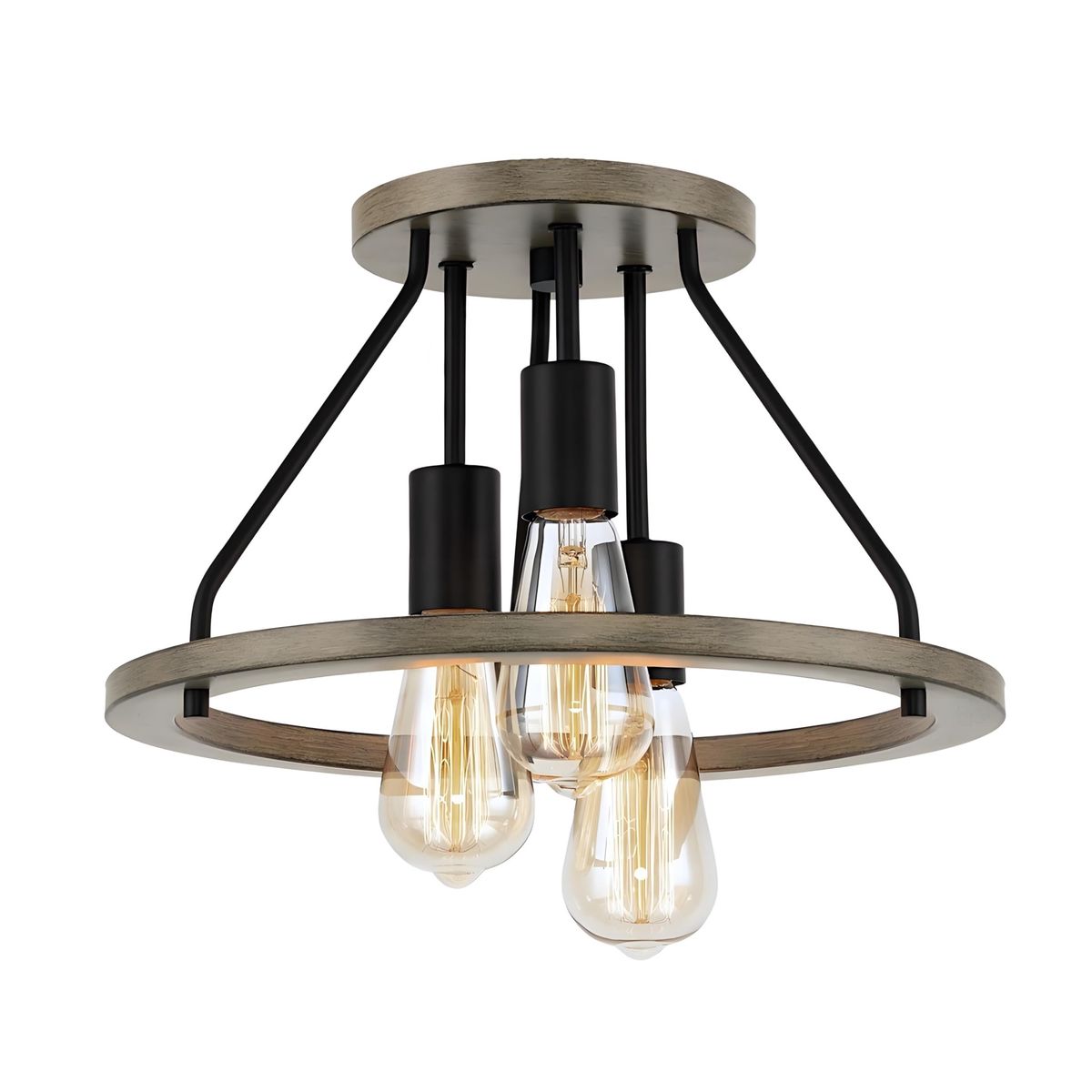 EmyZöilure 3-Light Geometric Semi-Flush Mount Ceiling Light