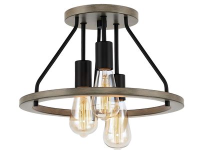 EmyZöilure 3-Light Geometric Semi-Flush Mount Ceiling Light