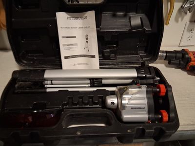 Pittsburgh Motorized Rotary Laser Level Kit with Tripod & Glasses - Used, Complete Set