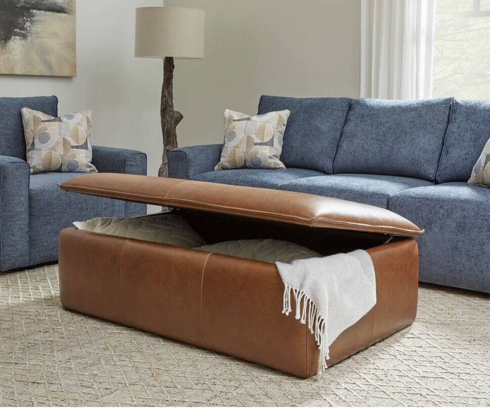 New Leather Storage Ottoman