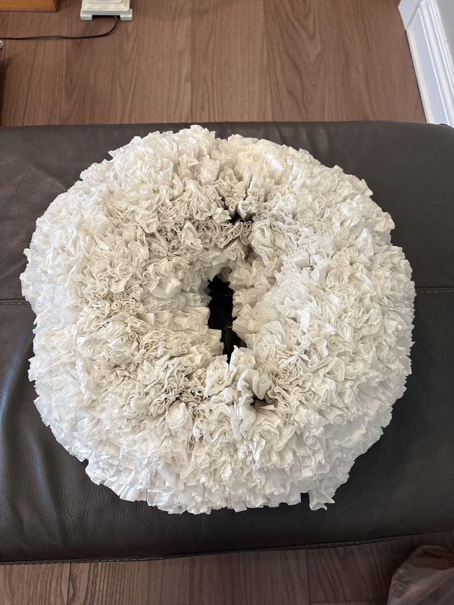 Medium size coffee filter wreath