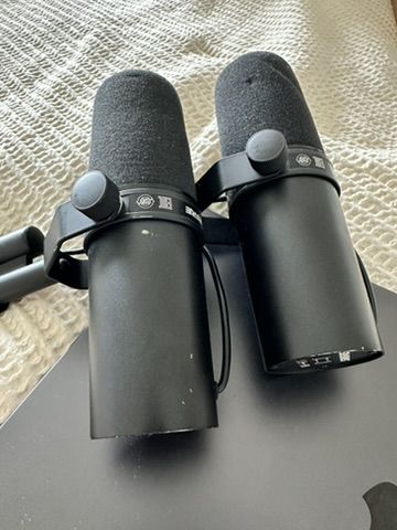 Pair of Shure SM7B Broadcast Microphones