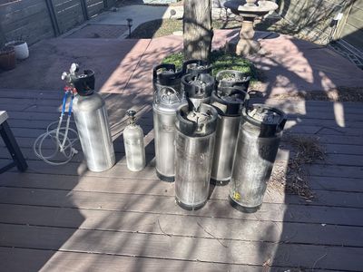 Homebrew kegs, bubblers, mill and other assorted items