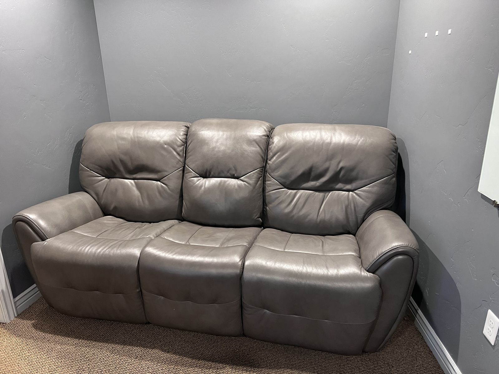 Leather Reclining Sofa