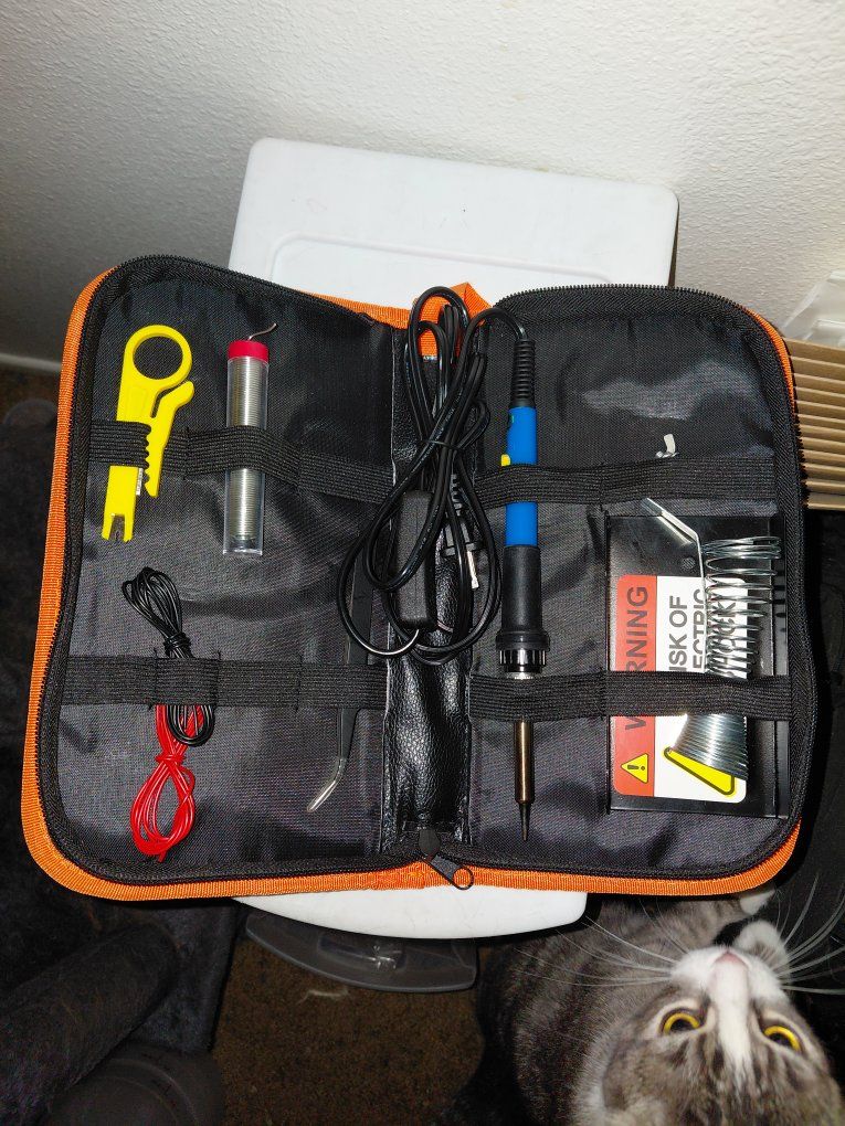 Soldering Iron Kit with Zippered Carrying Case and Accessories