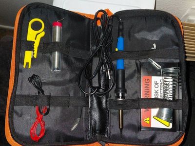 Soldering Iron Kit with Zippered Carrying Case and Accessories
