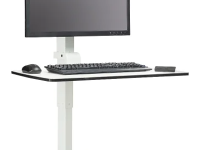 Safco Soar Electric Desktop Sit-Stand Workstation with Single Monitor Mount