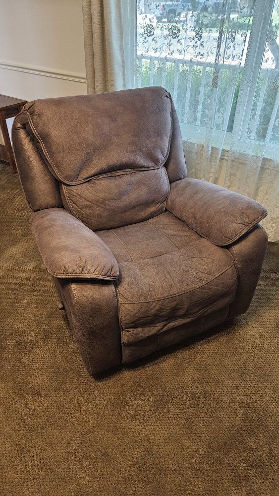Brown Microfiber Reclining Armchair