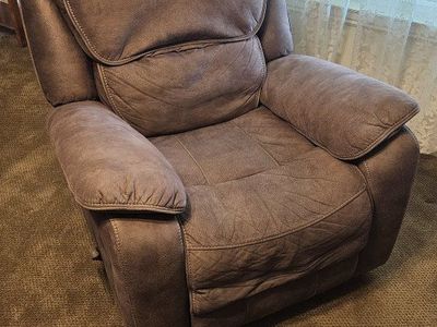 Brown Microfiber Reclining Armchair