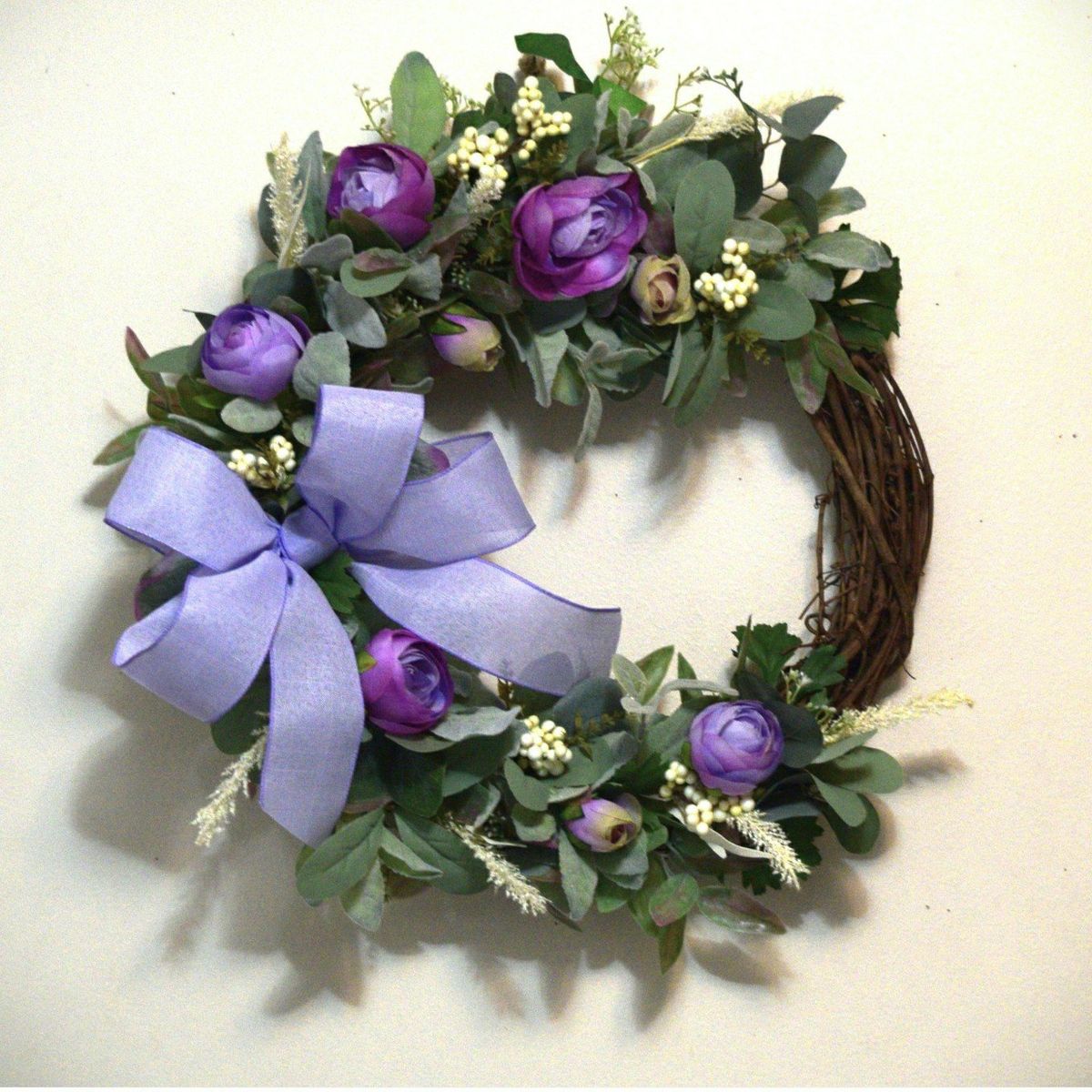 Handmade Purple Peony wreath