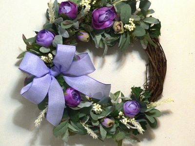 Handmade Purple Peony wreath