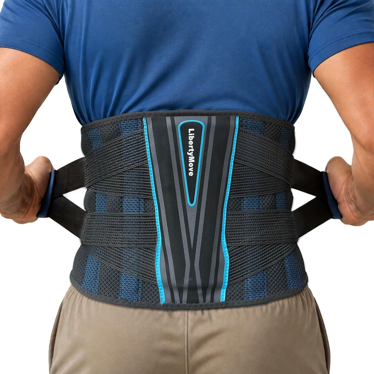 NEW Modern Back Brace for Lower Back Pain Relief, 9" Wide Lumbar Support Belt w Removable Aluminum Panel, etc.
