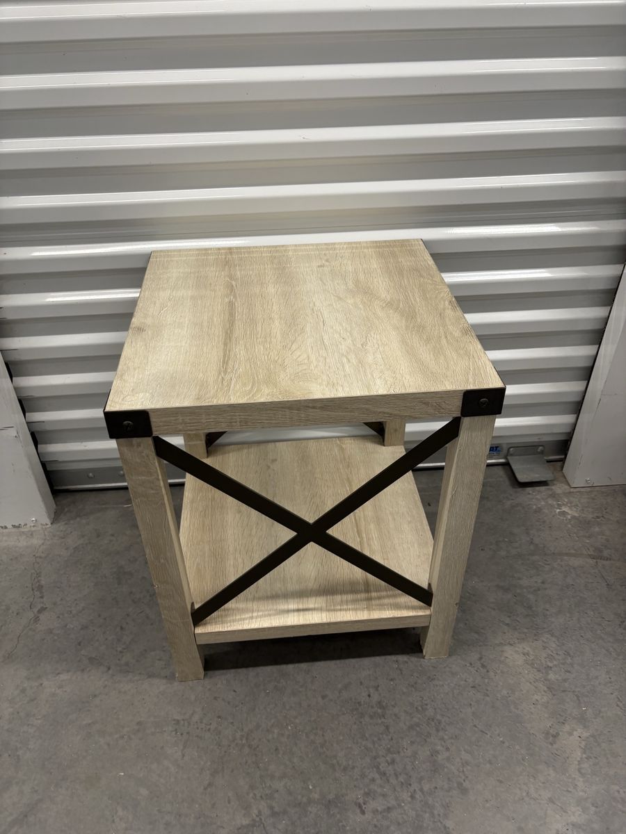 Farmhouse End Table with Storage Shelf