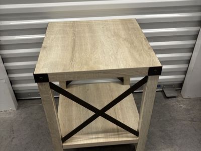 Farmhouse End Table with Storage Shelf