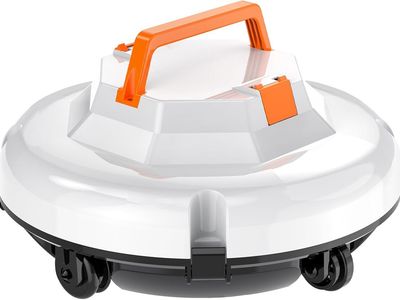 NEW Robot Pool Vacuum for Above Ground Pool, Cordless Robotic Pool Cleaner Dual Motors(White Orange)