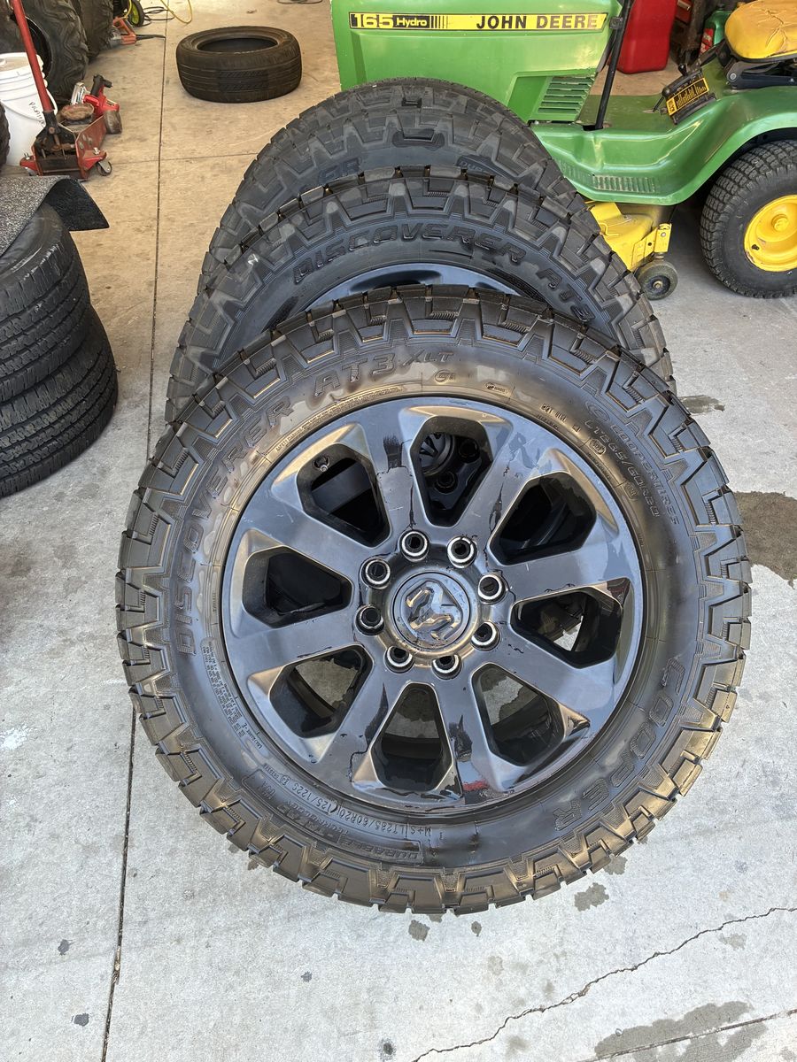 Discover AT3 XLT LT285/60R20 Ram 8x5.5 and Firestone Transforce HT 275/70R18 spare