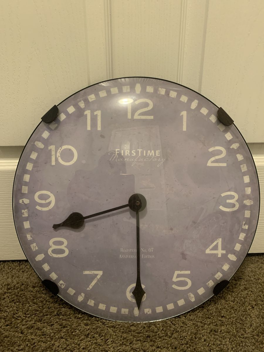 FirsTime Manufactory Round Wall Clock Vintage Style Grey Face