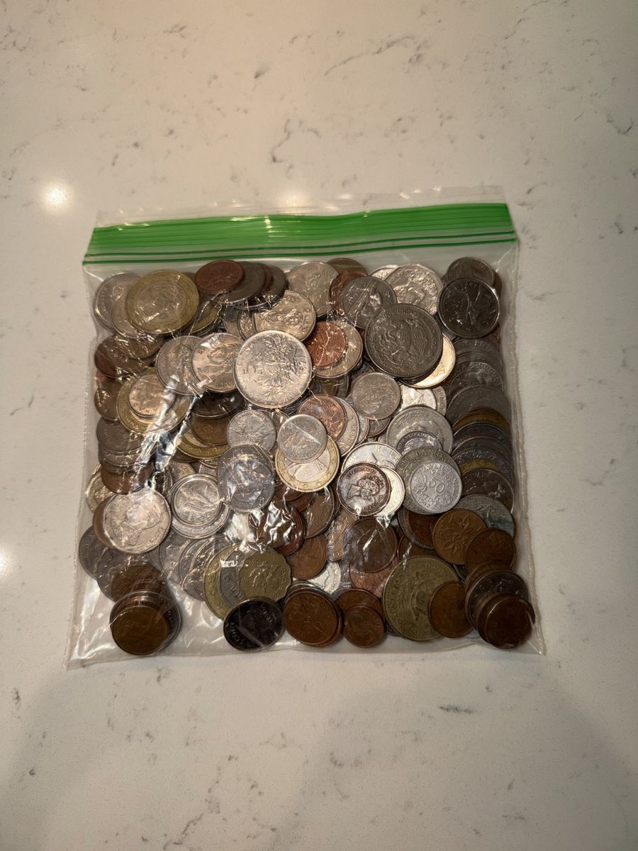Large Foreign Coin Lot – 250+ Coins