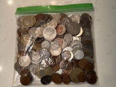 Large Foreign Coin Lot – 250+ Coins
